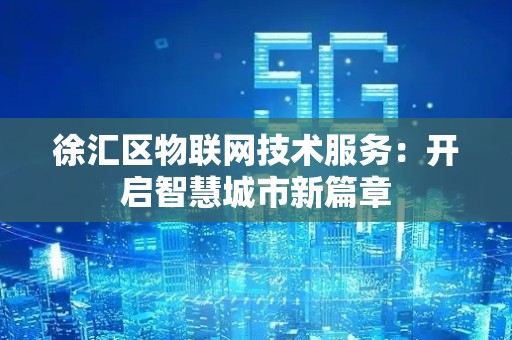 徐汇区物联网技术服务：开启智慧城市新篇章