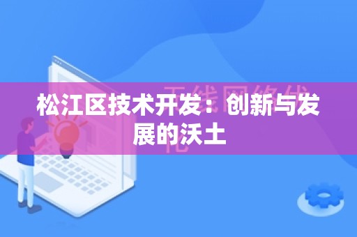 松江区技术开发：创新与发展的沃土