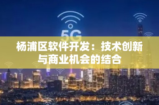 杨浦区软件开发：技术创新与商业机会的结合