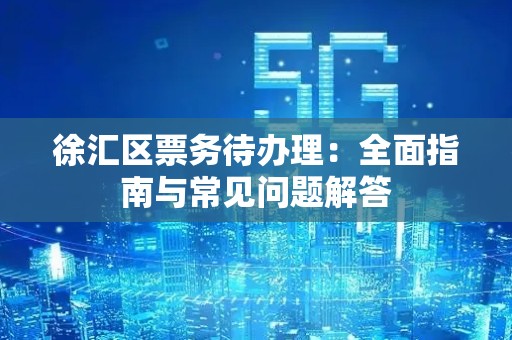 徐汇区票务待办理：全面指南与常见问题解答