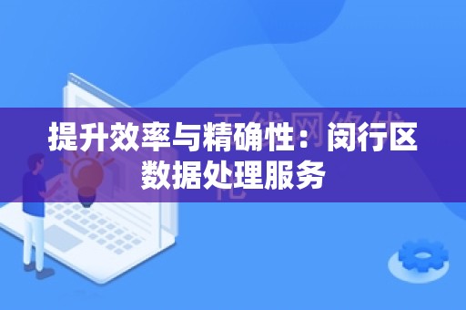 提升效率与精确性：闵行区数据处理服务