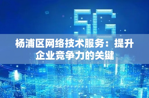 杨浦区网络技术服务：提升企业竞争力的关键