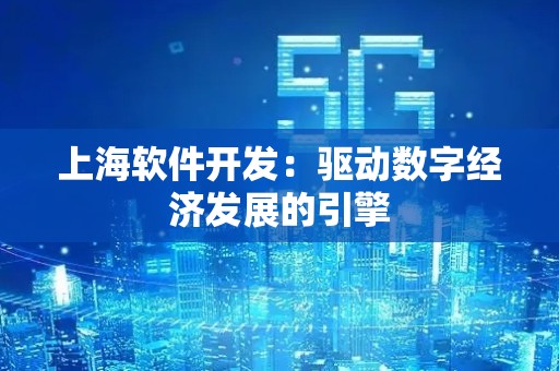 上海软件开发：驱动数字经济发展的引擎