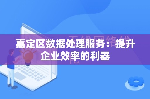 嘉定区数据处理服务：提升企业效率的利器
