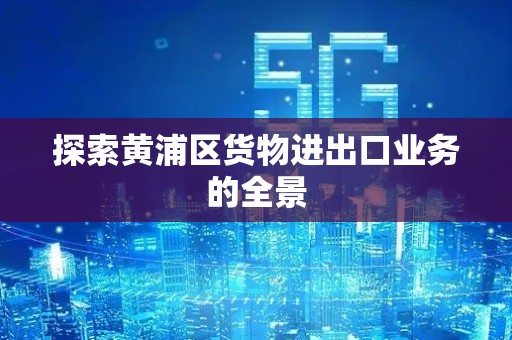 探索黄浦区货物进出口业务的全景