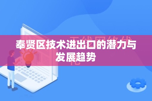 奉贤区技术进出口的潜力与发展趋势