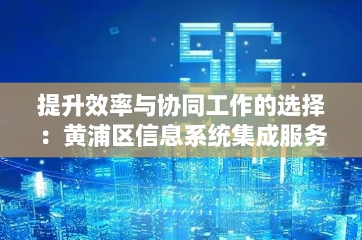 提升效率与协同工作的选择：黄浦区信息系统集成服务