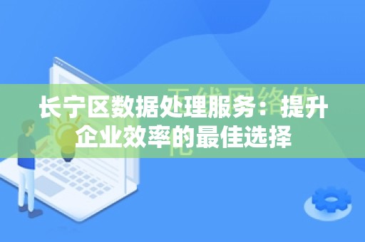 长宁区数据处理服务：提升企业效率的最佳选择